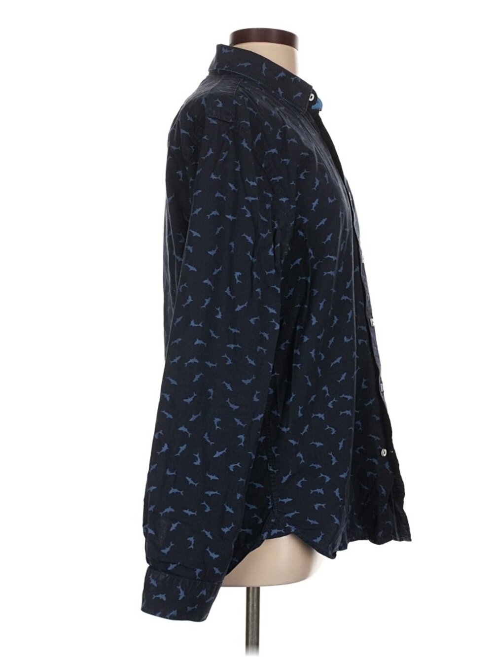 Long Sleeve button down Express Shark Pattern design - Picture 3 of 5